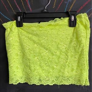 neon green tube top